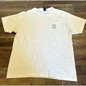 100% U.S. Cotton Hanes Beefy-T Men's White The Salty Dog Cafe Logo Tee Shirt L